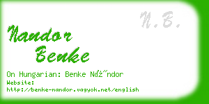 nandor benke business card